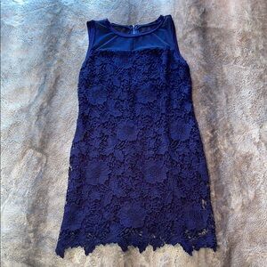 Elegant Navy Lace Dress 💙